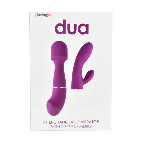 Loving Joy Dua Interchangeable Vibrator with Two Attachments – Powerful Rabbit and Wand Vibrator VIBRATORS