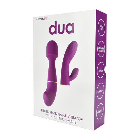 Loving Joy Dua Interchangeable Vibrator with Two Attachments – Powerful Rabbit and Wand Vibrator VIBRATORS
