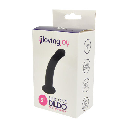 Loving Joy Curved 5 Inch Silicone Dildo with Suction Cup - Harness Compatible > Dildos > Realistic Dildos