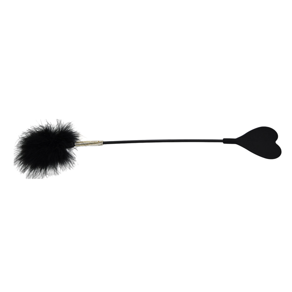 Bound to Please Silicone Heart Shaped Crop with Feather Tickler – Silicone Crop with Feather Tickler Secondary image