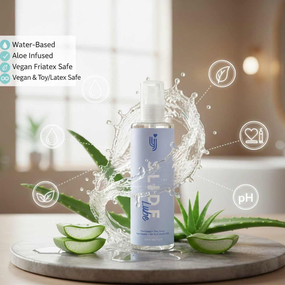 Loving Joy Slide (250ml) Aloe Infused Water-Based Lubricant – Vegan Friendly Intimate Lubricant Water Based Lube