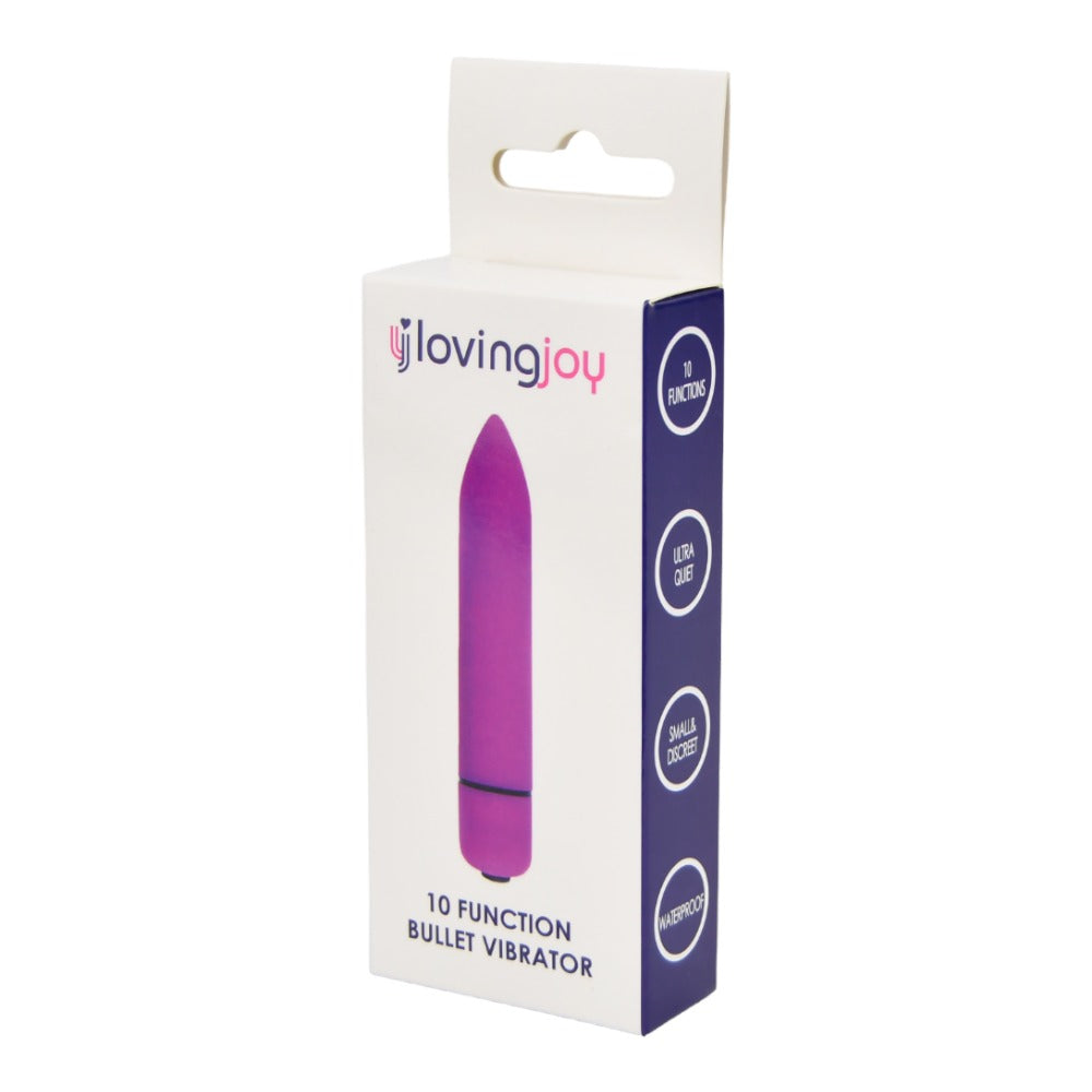 Loving Joy 10 Function (Purple) Slim Bullet Vibrator BULLETS