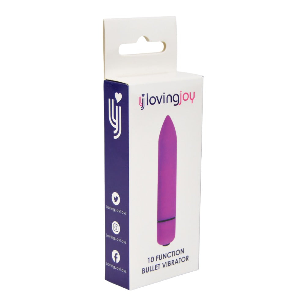Loving Joy 10 Function (Purple) Slim Bullet Vibrator BULLETS