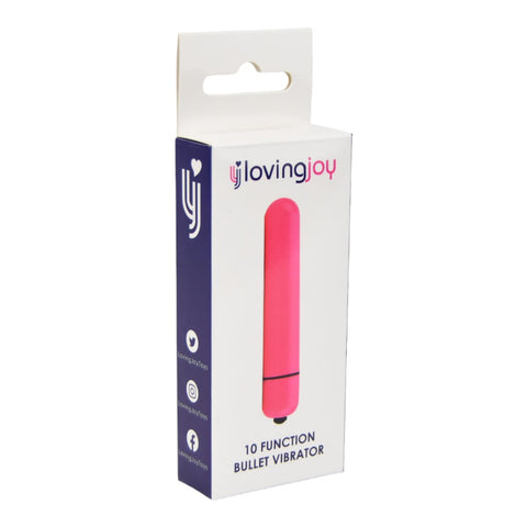 Loving Joy 10 Function (Pink) Slim Bullet Vibrator BULLETS