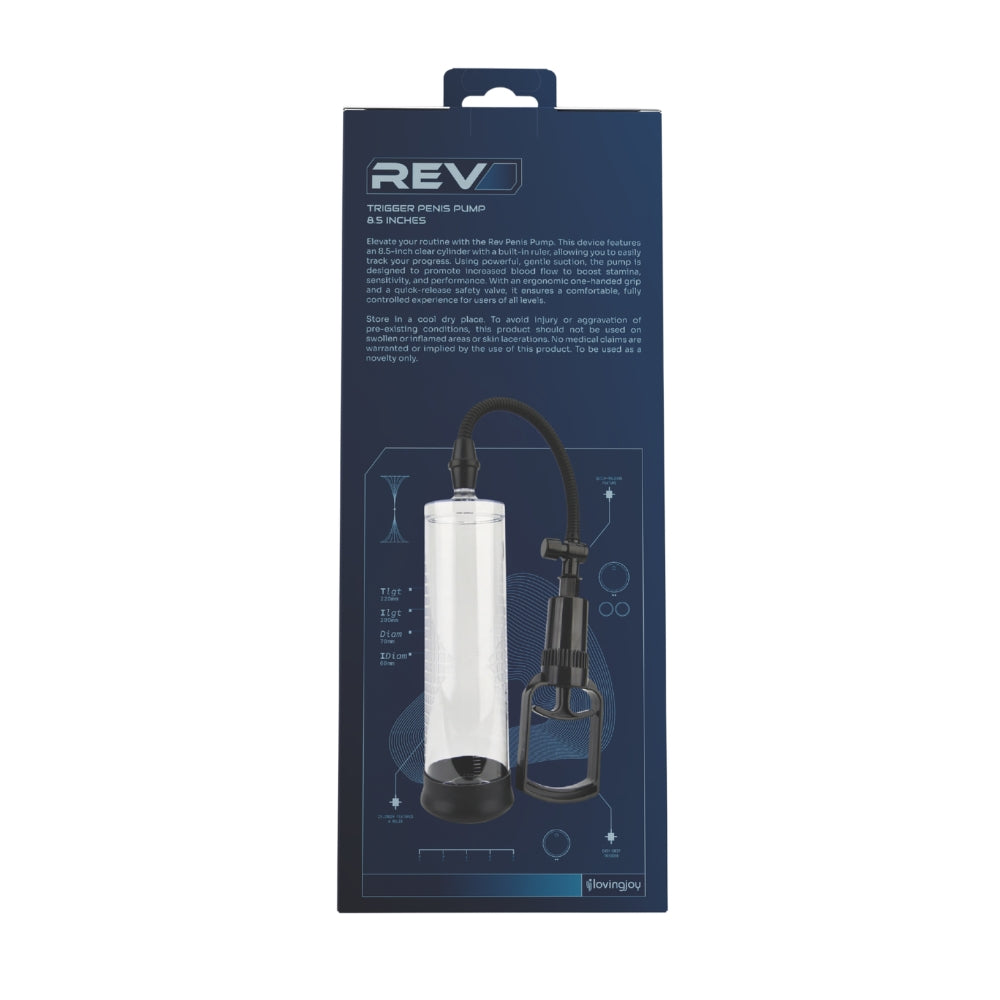 Rev-Pump Trigger Penis Pump 8.5 Inches – Quick-Release 8.5 Inches Length 2.4 Inches Diameter > Pumps > Penis Pumps