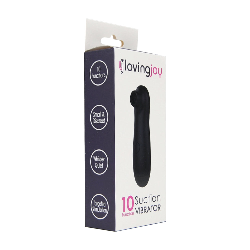 Loving Joy Clitoral Suction Vibrator (Black) – 10 Function Vibrator Air Pulsation