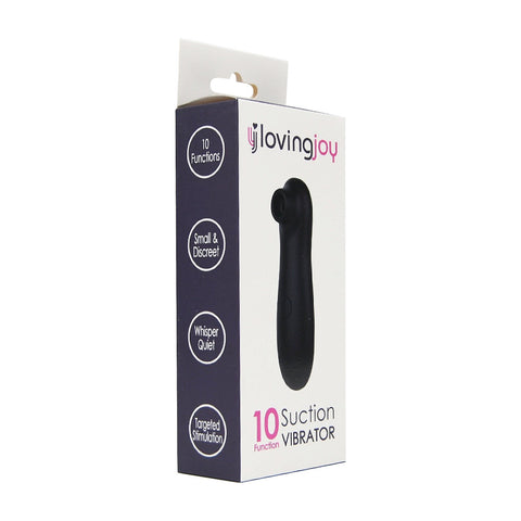 Loving Joy Clitoral Suction Vibrator (Black) – 10 Function Vibrator Air Pulsation