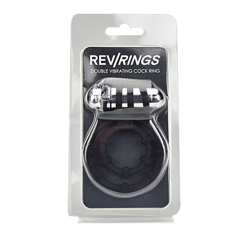 Rev-Rings Double Vibrating Cock Ring – Silicone Stretchy Double Ring Vibrator Cock Rings Vibrating
