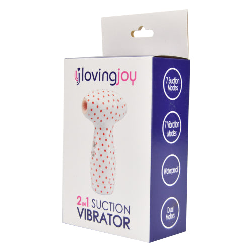 Loving Joy 2 in 1 Suction Vibrator (Polka Dot) – Dual-Function Vibrator Air Pulsation