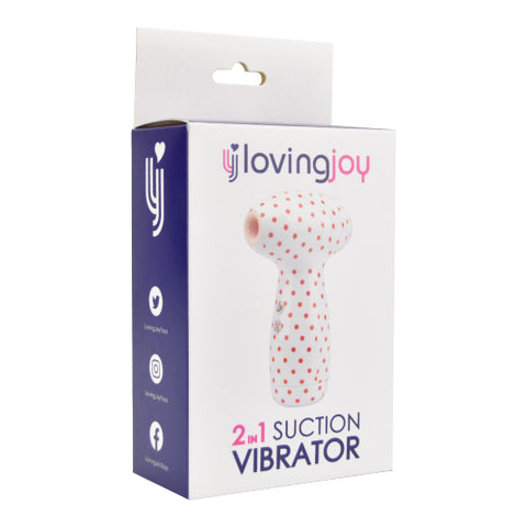 Loving Joy 2 in 1 Suction Vibrator (Polka Dot) – Dual-Function Vibrator Air Pulsation