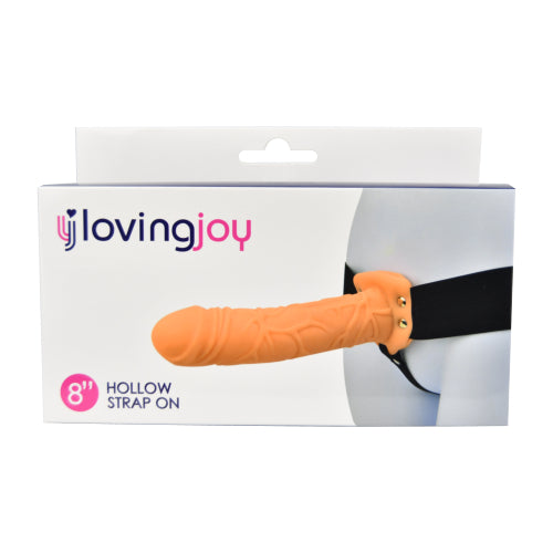 Loving Joy 8 Inch Hollow Vanilla Strap-On – Textured Hollow Dildo Strap-On Strap-ons Hollow