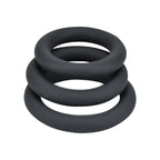 Loving Joy Thick Silicone Cock Rings 3 Pack (Grey) – Stretchy Comfortable Cock Rings > Cock Ring > Sets