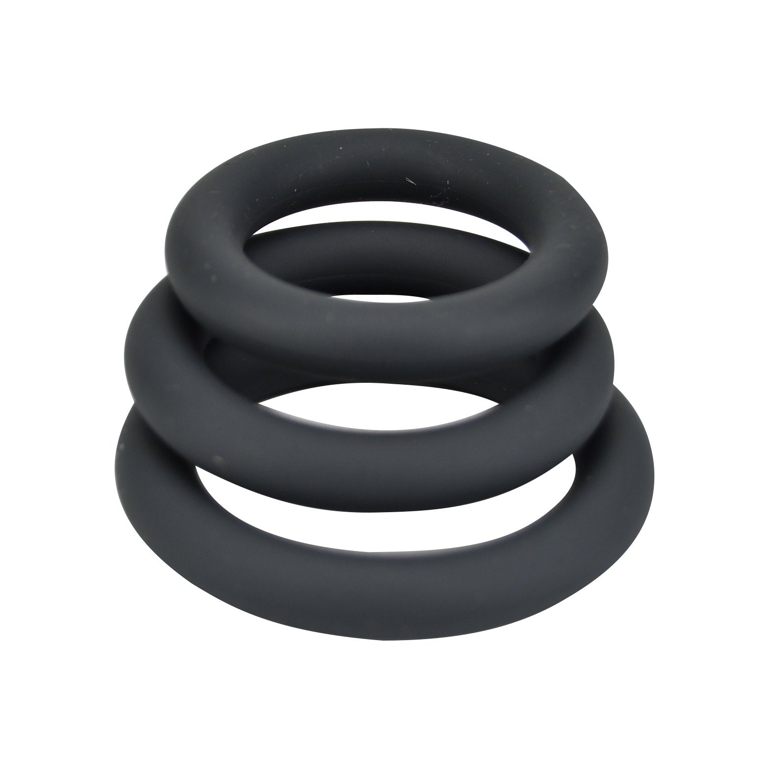 Loving Joy Thick Silicone Cock Rings 3 Pack (Grey) – Stretchy Comfortable Cock Rings > Cock Ring > Sets
