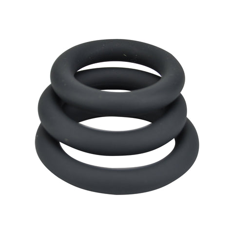 Loving Joy Thick Silicone Cock Rings 3 Pack (Grey) – Stretchy Comfortable Cock Rings COCK RING Set