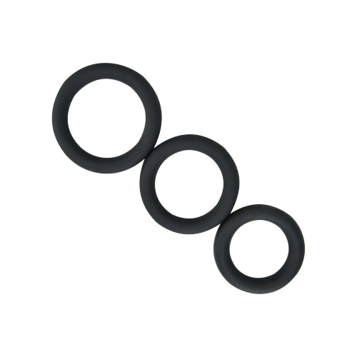 Loving Joy Thick Silicone Cock Rings 3 Pack (Grey) – Stretchy Comfortable Cock Rings Default Title > Cock Ring > Sets