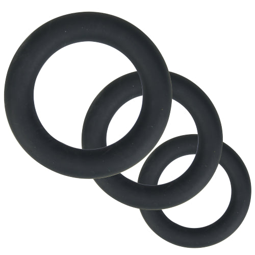 Loving Joy Thick Silicone Cock Rings 3 Pack (Grey) – Stretchy Comfortable Cock Rings > Cock Ring > Sets