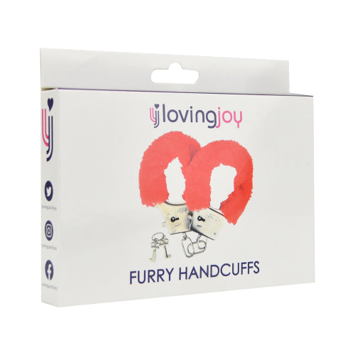 Loving Joy Furry Handcuffs (Red) – Fluffy Handcuffs > Bondage Gear > Handcuffs
