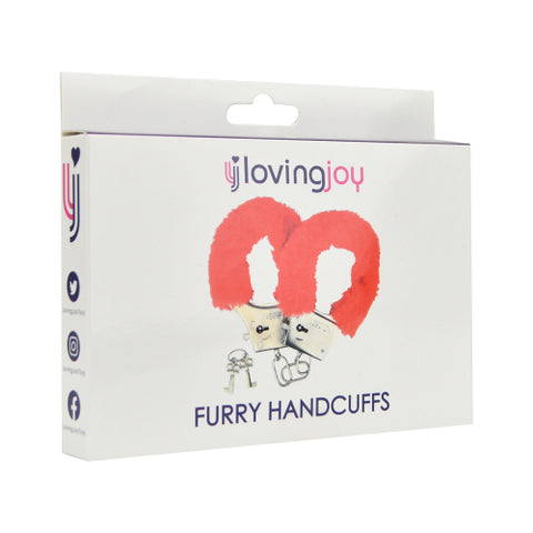 Loving Joy Furry Handcuffs (Red) – Fluffy Handcuffs > Bondage Gear > Handcuffs