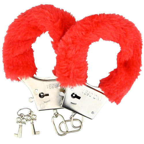 Loving Joy Furry Handcuffs (Red) – Fluffy Handcuffs > Bondage Gear > Handcuffs Main image