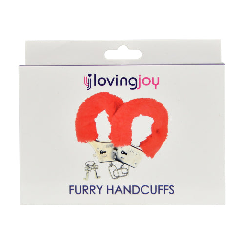 Loving Joy Furry Handcuffs (Red) – Fluffy Handcuffs > Bondage Gear > Handcuffs