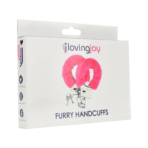 Loving Joy Furry Handcuffs (Pink) – Fluffy Handcuffs Secondary image