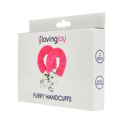 Loving Joy Furry Handcuffs (Pink) – Fluffy Handcuffs > Bondage Gear > Handcuffs