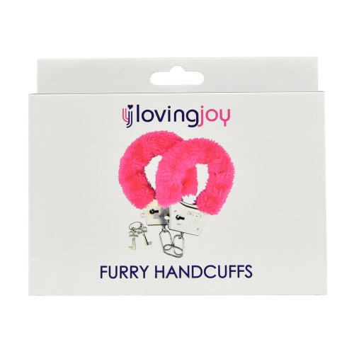 Loving Joy Furry Handcuffs (Pink) – Fluffy Handcuffs > Bondage Gear > Handcuffs