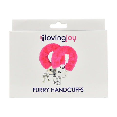 Loving Joy Furry Handcuffs (Pink) – Fluffy Handcuffs > Bondage Gear > Handcuffs