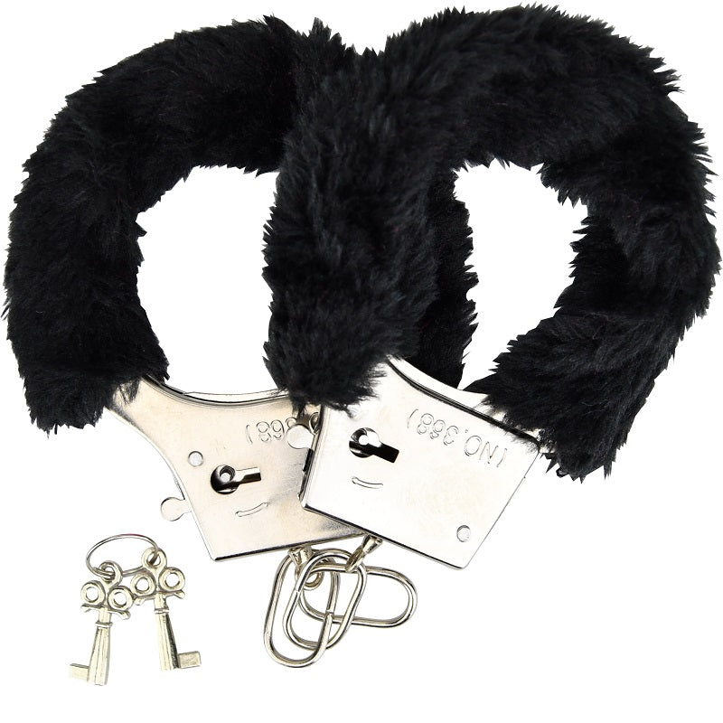 Loving Joy Furry Handcuffs (Black) – Fluffy Restraint Accessory Default Title > Bondage Gear > Handcuffs Main image