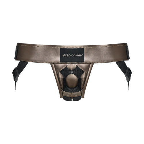 Strap On Me Leatherette Harness Metallic Finish Adjustable Strap-On Harness Bronze > Dildos > Strap On Harnesses