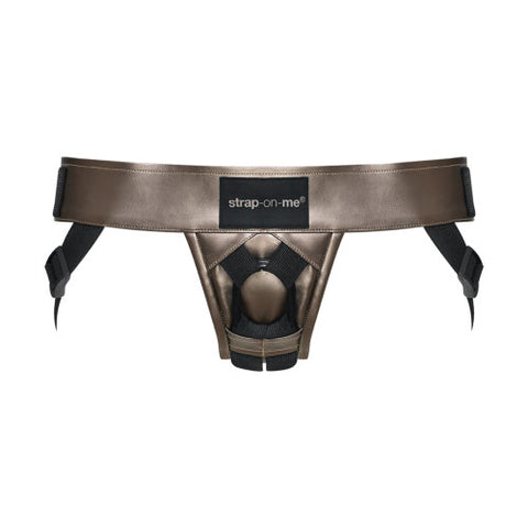 Strap On Me Leatherette Harness Metallic Finish Adjustable Strap-On Harness Bronze > Dildos > Strap On Harnesses