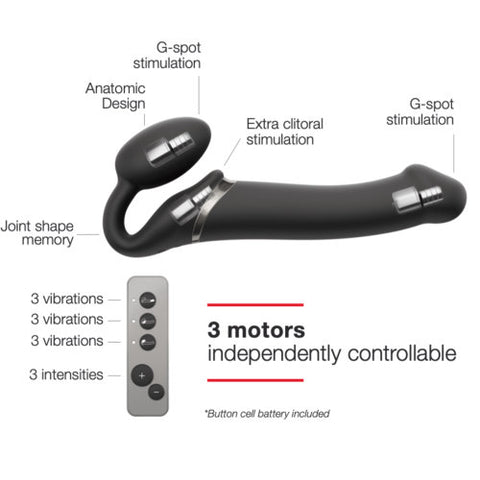 Strap On Me Vibrating Bendable Strap-On – Rechargeable Silicone Strap-On with Remote Control > Dildos > Strap On Dildos