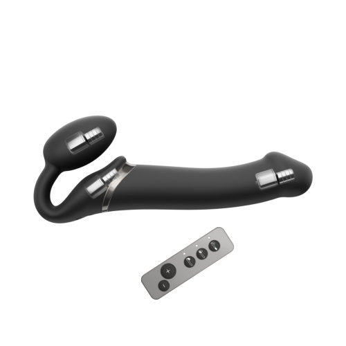 Strap On Me Vibrating Bendable Strap-On – Rechargeable Silicone Strap-On with Remote Control Black M > Dildos > Strap On Dildos