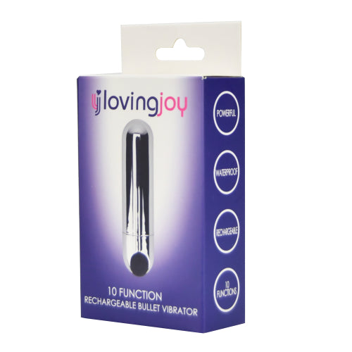 Loving Joy 10 Function Rechargeable Bullet Vibrator (Silver) > Vibrators > Mini Vibrators