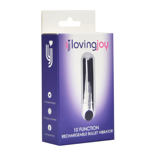 Loving Joy 10 Function Rechargeable Bullet Vibrator (Silver) > Vibrators > Mini Vibrators