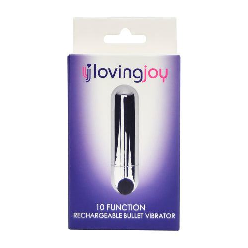 Loving Joy 10 Function Rechargeable Bullet Vibrator (Silver) Secondary image