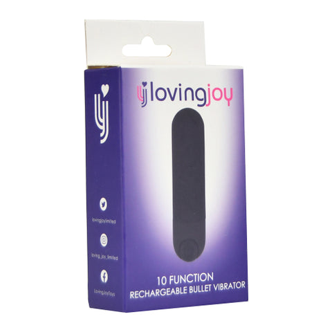 Loving Joy 10 Function Rechargeable Bullet Vibrator (Black) – Powerful USB Rechargeable Vibrator > Vibrators > Mini Vibrators