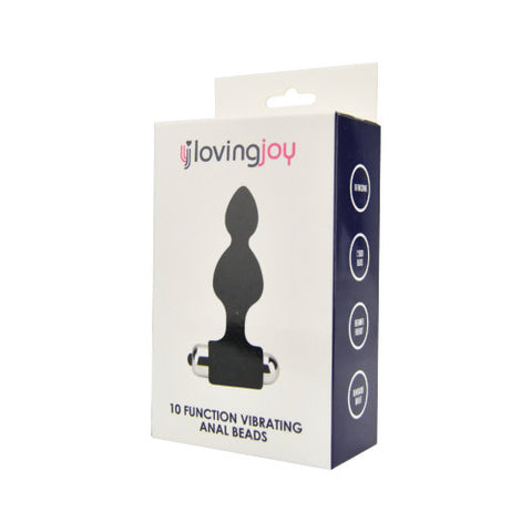 Loving Joy 10 Function Vibrating Anal Beads – Silicone Vibrating Anal Beads 3.25 Inch Insertable Length Beads