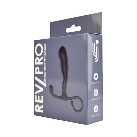 Rev-Pro Classic (Black) – Ergonomic 11cm Prostate Massager with Rippled Design Prostate Massagers