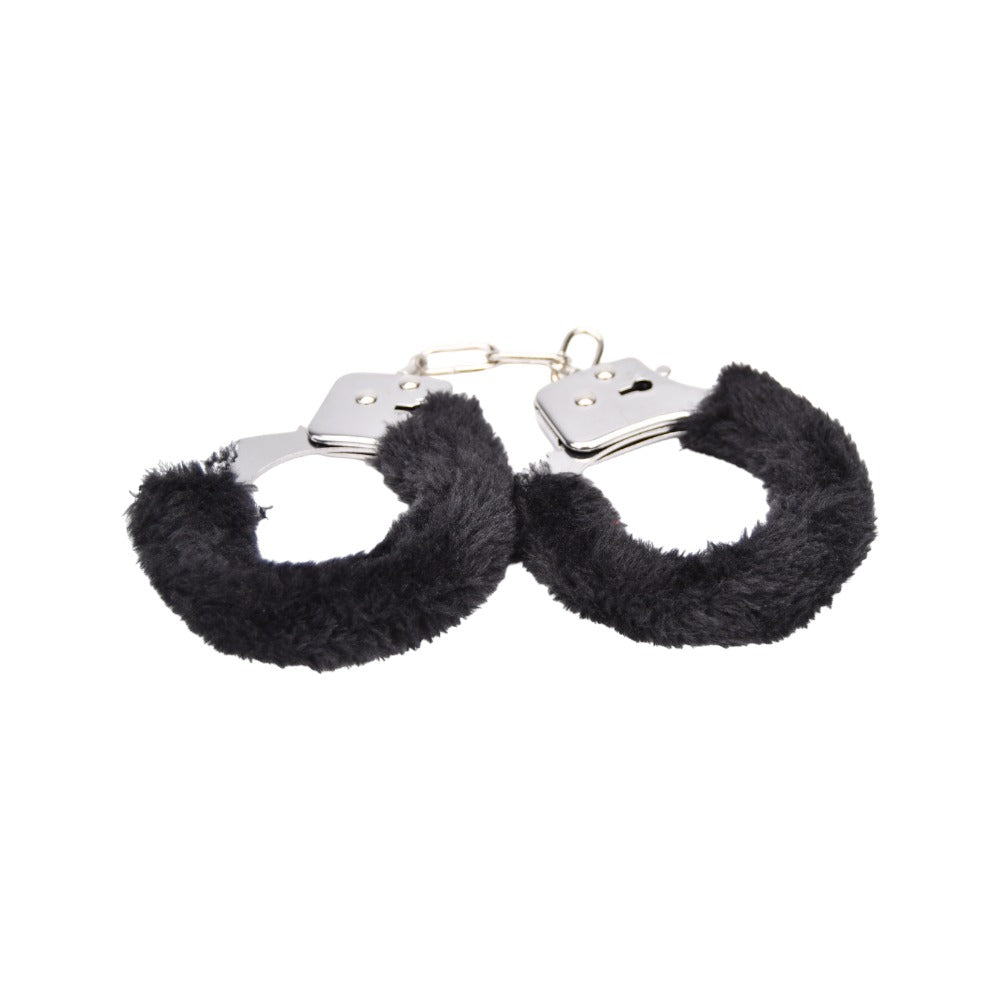 Bound to Play Heavy Duty Furry Handcuffs (Black) – Adjustable Role-Play Handcuffs > Bondage Gear > Handcuffs