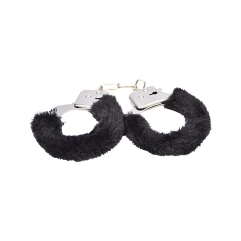 Bound to Play Heavy Duty Furry Handcuffs (Black) – Adjustable Role-Play Handcuffs > Bondage Gear > Handcuffs