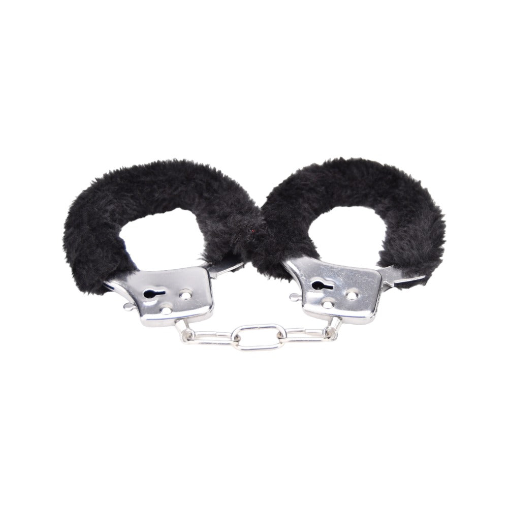 Bound to Play Heavy Duty Furry Handcuffs (Black) – Adjustable Role-Play Handcuffs > Bondage Gear > Handcuffs