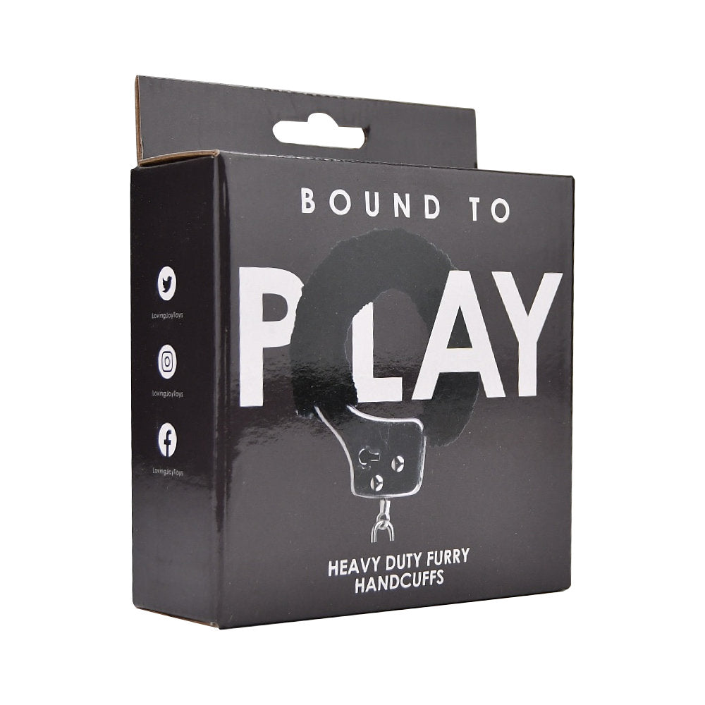 Bound to Play Heavy Duty Furry Handcuffs (Black) – Adjustable Role-Play Handcuffs > Bondage Gear > Handcuffs