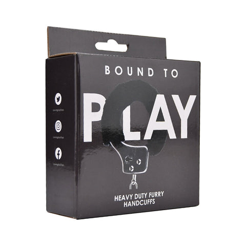 Bound to Play Heavy Duty Furry Handcuffs (Black) – Adjustable Role-Play Handcuffs > Bondage Gear > Handcuffs