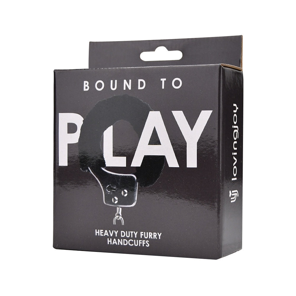 Bound to Play Heavy Duty Furry Handcuffs (Black) – Adjustable Role-Play Handcuffs > Bondage Gear > Handcuffs