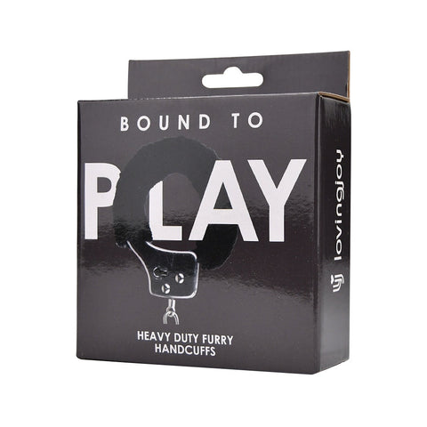 Bound to Play Heavy Duty Furry Handcuffs (Black) – Adjustable Role-Play Handcuffs > Bondage Gear > Handcuffs