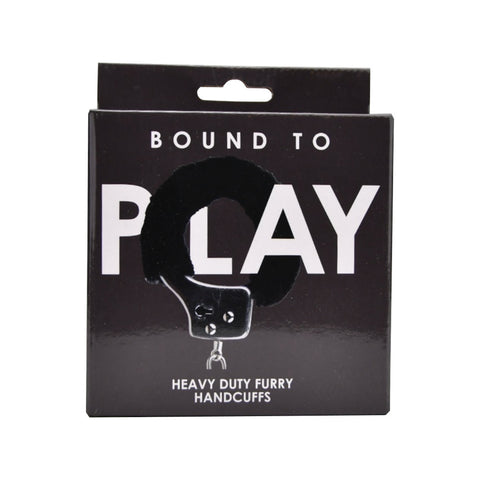 Bound to Play Heavy Duty Furry Handcuffs (Black) – Adjustable Role-Play Handcuffs > Bondage Gear > Handcuffs