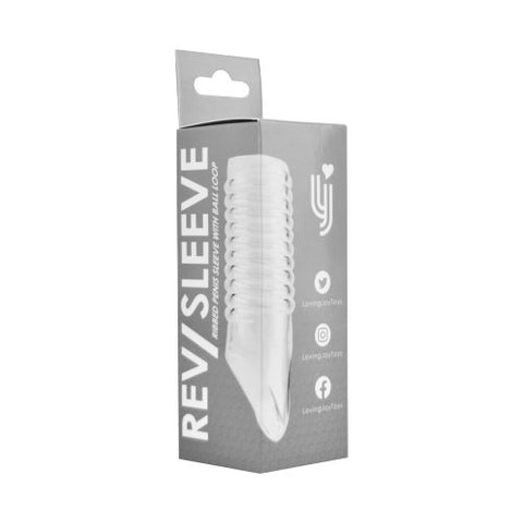 Rev-Sleeves Ribbed (Textured) Penis Sleeve with Ball Loop – Stretchy Penis Sleeve SLEEVES