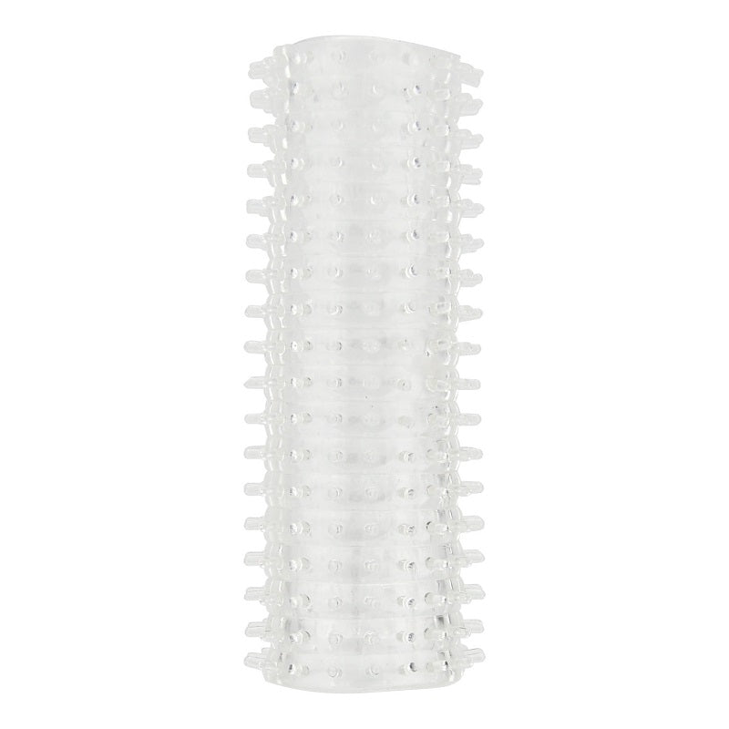 Rev-Sleeves Textured Stroker – Clear Stretchy Male Masturbator Strokers - Manual