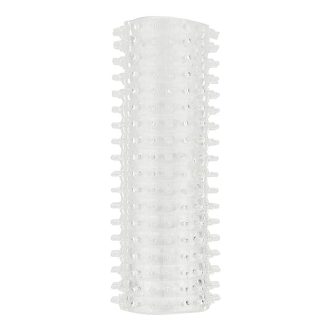 Rev-Sleeves Textured Stroker – Clear Stretchy Male Masturbator Strokers - Manual
